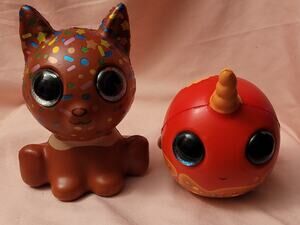 Grin Studios Squishee Foodie Friends Sweet Collection Brown Coco Cat Red Narwhal